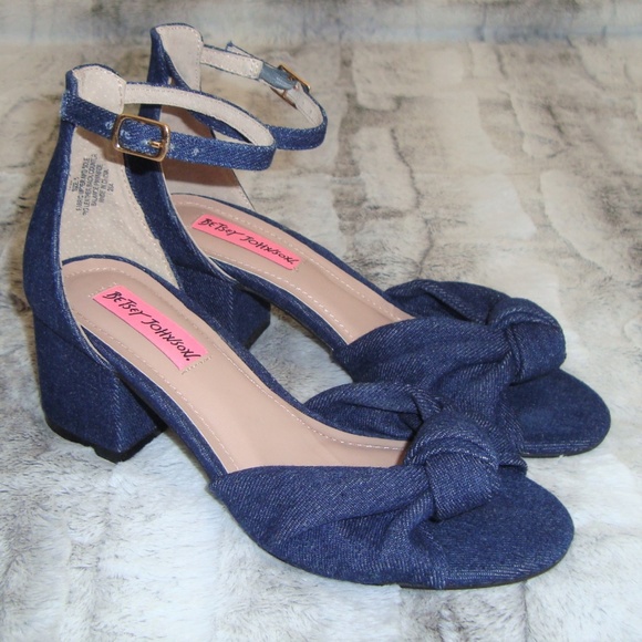Betsey Johnson Shoes - Betsey Johnson Ivee Ankle Strap Denim Sandals*